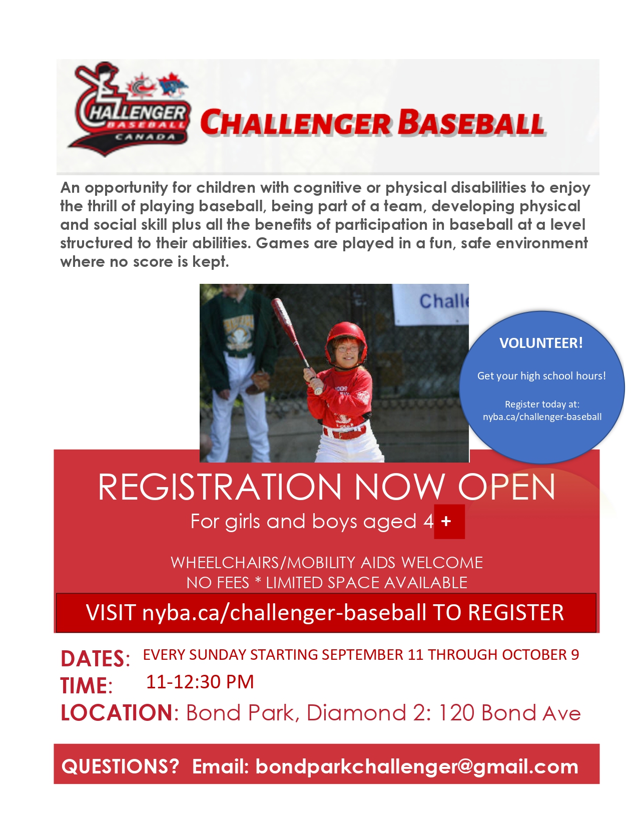 Challenger Baseball September North York Baseball Association